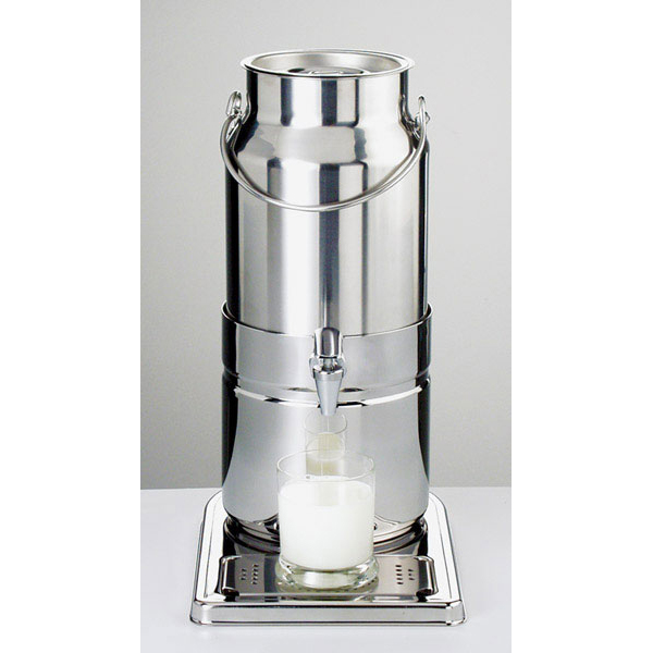 Диспенсер для молока с охлаждающим элементом; сталь; 5л; высота=43, длина=35, ширина=22.6 см.; металлический