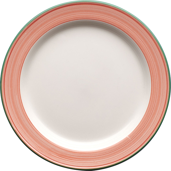Тарелка мелкая «Рио Пинк»; материал: фарфор; диаметр=15.8 см.; белый, розовый