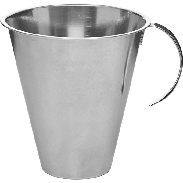 Мерный стакан; сталь нержавеющая; 2л; диаметр=17/21, высота=19 см.; металлический