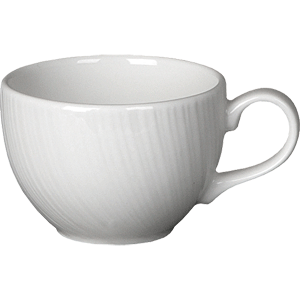 Чашка чайная «Спайро»; материал: фарфор; 225 мл; диаметр=9, высота=6, длина=12 см.; белый