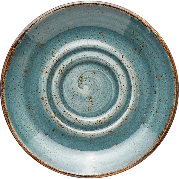Блюдце «Крафт»; материал: фарфор; диаметр=16.5 см.; синий