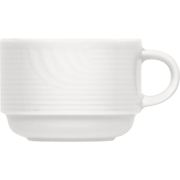 Чашка чайная «Карат»; материал: фарфор; 220 мл; диаметр=7.5, высота=6.5, длина=10 см.; белый