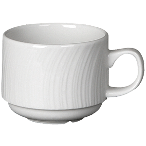 Чашка кофейная «Спайро»; материал: фарфор; 170 мл; диаметр=6.5, высота=4, длина=10 см.; белый