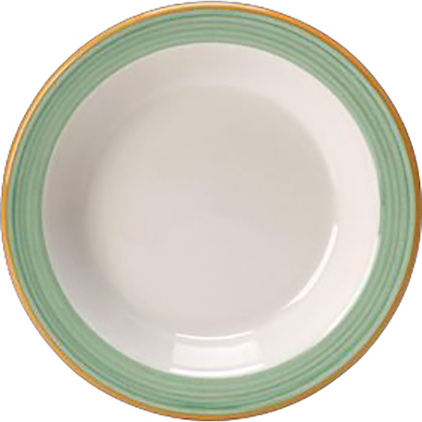 Тарелочка для масла «Рио Грин»; материал: фарфор; диаметр=11, высота=2 см.; цвет: белый, зеленый