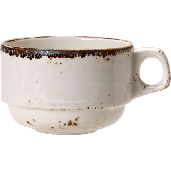 Чашка чайная «Крафт»; материал: фарфор; 225 мл; диаметр=8, высота=6, длина=11 см.; белый