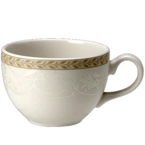 Чашка кофейная «Антуанетт»; материал: фарфор; 85 мл; диаметр=6.5, высота=5, длина=8.5 см.; белый,оливковый