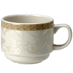 Чашка кофейная «Антуанетт»; материал: фарфор; 85 мл; диаметр=6, высота=4.5, длина=8.5 см.; белый,оливковый