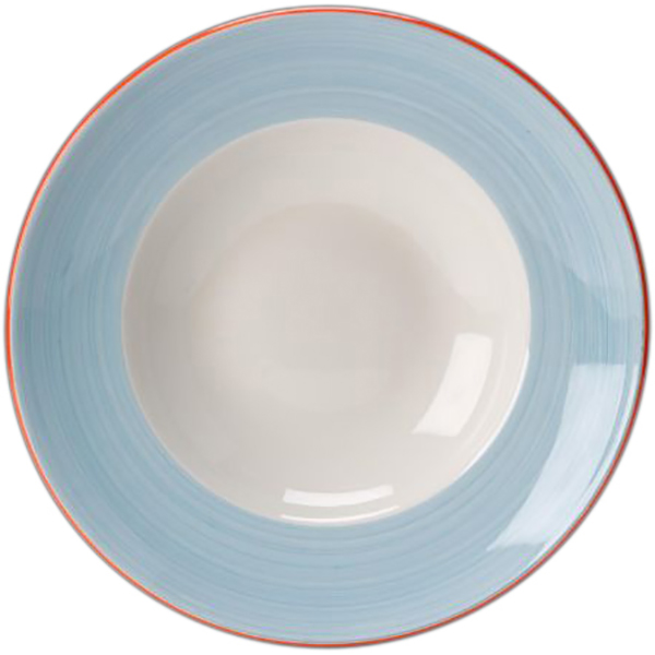 Тарелка для пасты «Рио Блю»; материал: фарфор; диаметр=30 см.; белый, синий