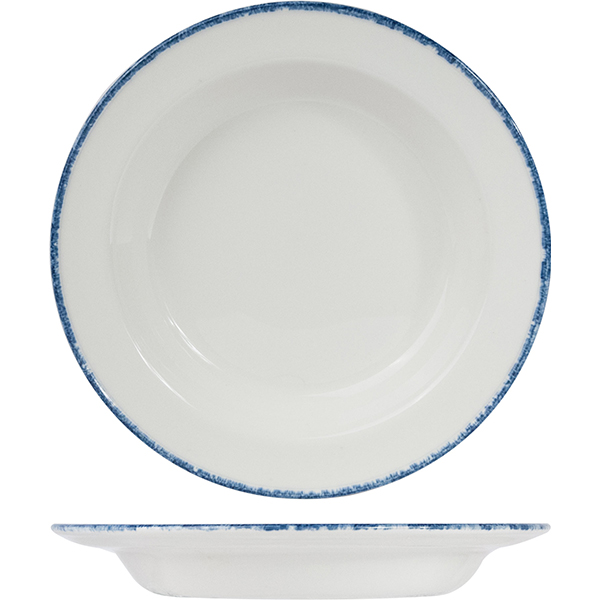 Тарелка глубокая «Блю дэппл»; материал: фарфор; диаметр=21.5 см.; белый, синий