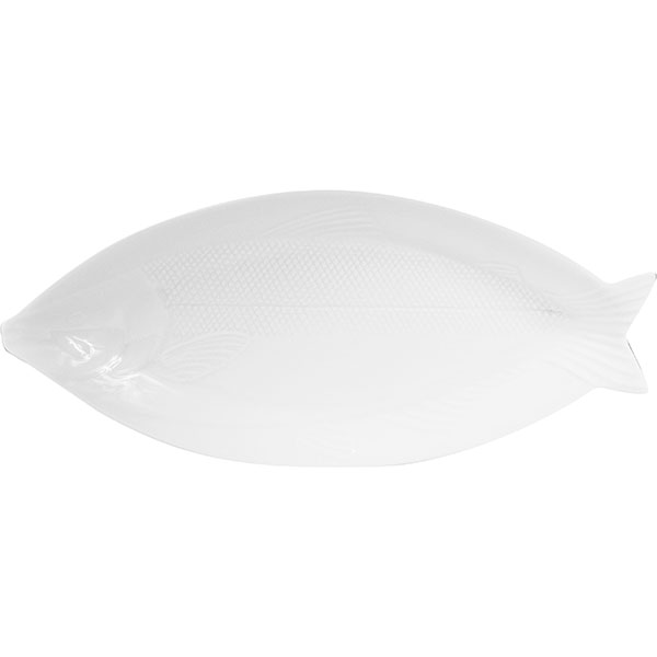 Блюдо-рыба «Кунстверк»; материал: фарфор; высота=3.5, длина=44, ширина=19 см.; белый