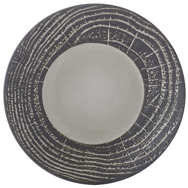 Тарелка мелкая «Арборесценс»; материал: фарфор; диаметр=31 см.; цвет: черный,серый