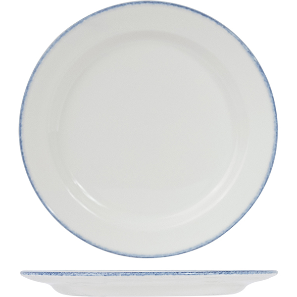 Тарелка мелкая «Блю дэппл»; материал: фарфор; диаметр=20.5 см.; белый, синий