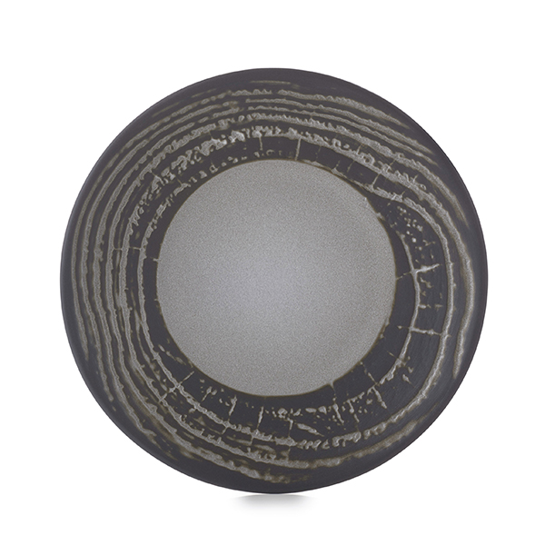Тарелка пирожковая «Арборесценс»; материал: фарфор; диаметр=16 см.; цвет: черный,серый