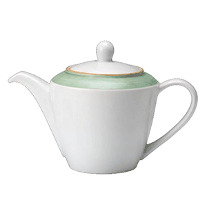 Чайник «Рио Грин»; материал: фарфор; 600 мл; цвет: белый, зеленый