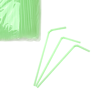 Трубочки со сгибом неоновые длина=21 см. (1000 штук); диаметр=5, высота=480, длина=290, ширина=70 мм; зеленый