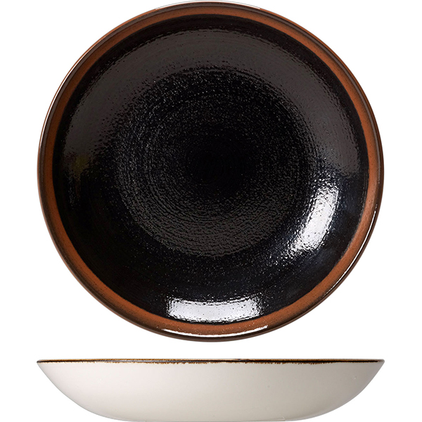 Салатник «Кото»; материал: фарфор; 700 мл; диаметр=20.5, высота=4 см.; цвет: черный, коричневый