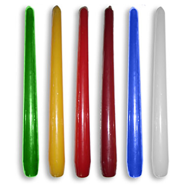 Свечи античные (50 штук); парафин; диаметр=2.3, высота=24.5, длина=24.5 см.; разноцветные