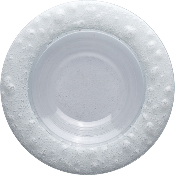 Тарелка «Бабл»; стекло; диаметр=26 см.; прозрачный, белый