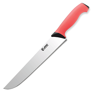 Нож для нарезки мяса; сталь, пластик; длина=26 см.; красный