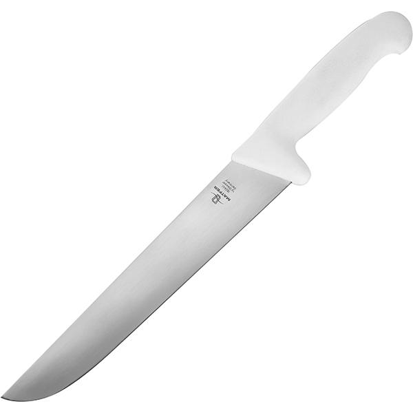 Нож для нарезки мяса; сталь нержавеющая,пластик; длина=24 см.; белый