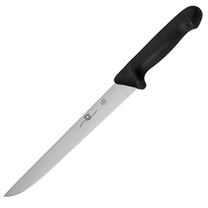 Нож для мяса; сталь нержавеющая,пластик; длина=24 см.; красный