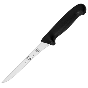 Нож для обвалки мяса; сталь нержавеющая,пластик; длина=13 см.; красный