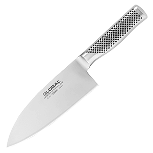 Нож для мяса и рыбы «Глобал»; сталь нержавеющая; длина=18 см.; металлический