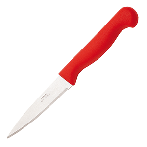Нож для овощей красная ручка; сталь нержавеющая,пластик; длина=7 см.
