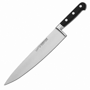 Нож кухонный; сталь, пластик; длина=30, ширина=8 см.; металлический, цвет: черный