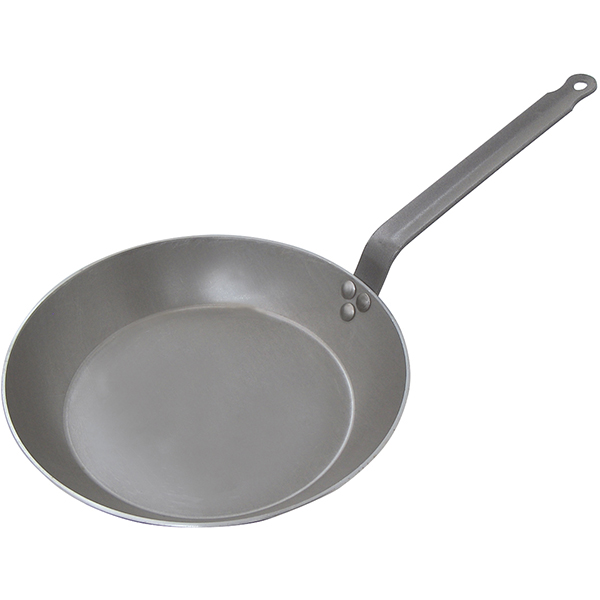 Сковорода; белая сталь; диаметр=30, высота=6, длина=54 см.; серый
