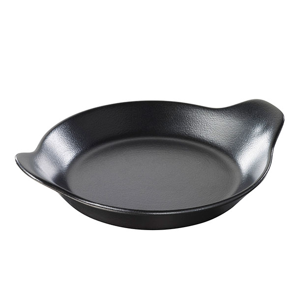 Сковорода порционная; материал: фарфор; диаметр=15 см.; цвет: черный