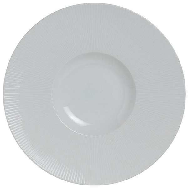 Тарелка мелкая с широким бортом «Соната»; материал: фарфор; диаметр=27 см.; белый
