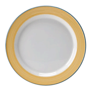 Тарелка мелкая «Рио Еллоу»; материал: фарфор; диаметр=20 см.; белый, желтый