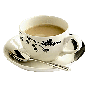 Чашка чайная «Джапоника»; материал: фарфор; 225 мл; диаметр=9, высота=6, ширина=12 см.; белый, цвет: черный