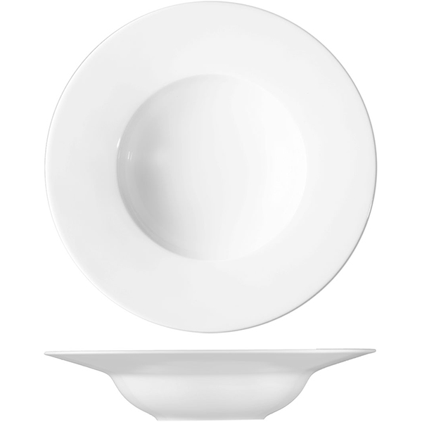 Тарелка для пасты «С-Класс»; материал: фарфор; 550 мл; диаметр=29/16.5, высота=6.3 см.; белый
