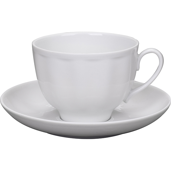 Пара чайная «Гранат»; материал: фарфор; 255 мл; диаметр=91, высота=75, длина=150 мм; белый