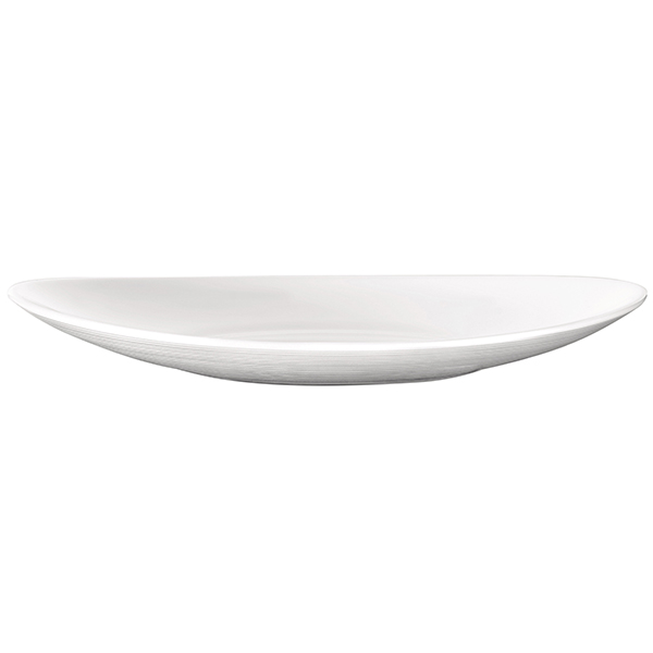 Тарелка десертная овальная «Прометео»; стекло; длина=22, ширина=19 см.; белый