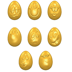 Форма для шоколада «Яйцо- см.айлик» (12 штук)  поликарбонат  высота=11, длина=32, ширина=22 мм MATFER