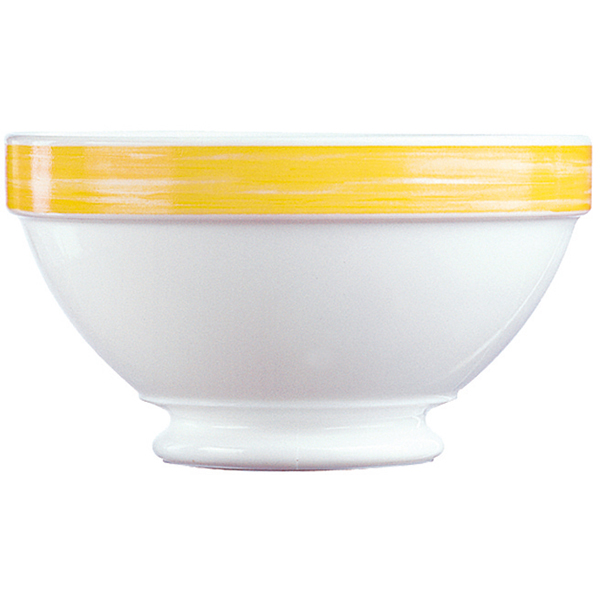 Салатник «Браш» стекло закаленное; 510 мл; диаметр=13 см.; белый, желтый