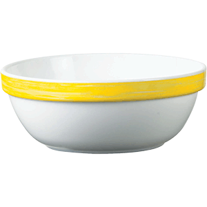 Салатник «Браш»; 315 мл; диаметр=12, высота=4.7 см.; белый, желтый