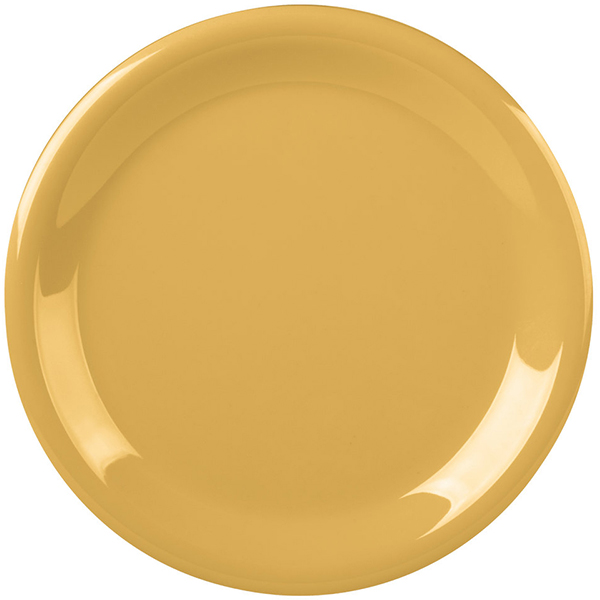 Тарелка; пластик; диаметр=23, высота=2.3 см.; желтый