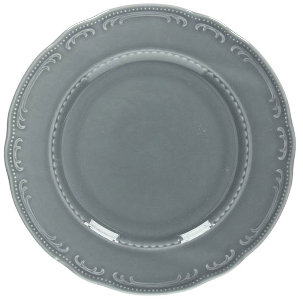 Тарелка мелкая «В.Виена Шарм»; фарфор; D=21см; серый