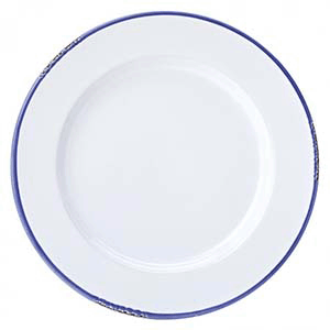 Тарелка мелкая «Эйвбери блю»; керамика; D=26см; белый, синий