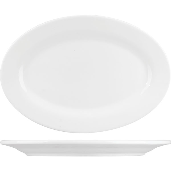 Блюдо овальное «Кунстверк»; фарфор; H=1.7, L=22.6, B=15.5см; белый