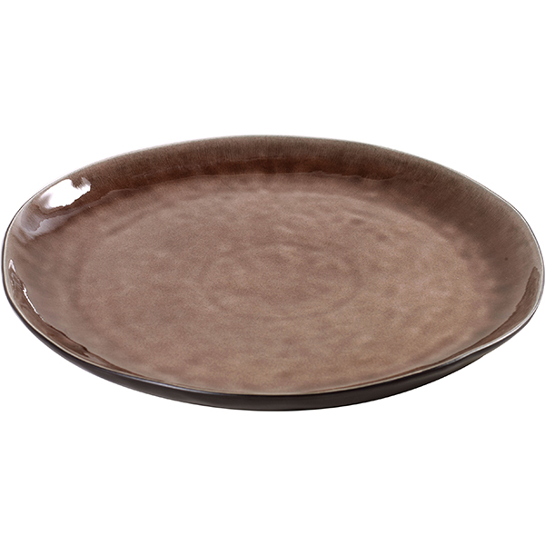 Блюдо «Пьюр»; керамика; D=34см; коричневый 
