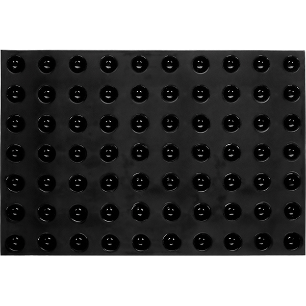 Форма кондитерская «Полусфера» [70 шт]; материал: силикон; высота=2, длина=69, ширина=45 см.; цвет: черный