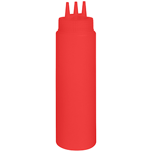 Емкость для соусов с тремя носиками; пластик; 690мл; D=7,H=26см; красный