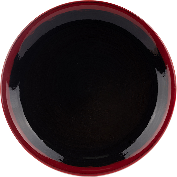 Тарелка мелкая; фарфор; D=15см; черный,красный