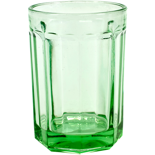 Стакан; стекло; 400мл; D=8.5,H=12см; зеленый ,прозрачный