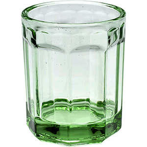 Стакан; стекло; 220мл; D=7.5,H=9см; зеленый ,прозрачный